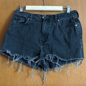 Forever 21 Distressed Black Denim Shorts